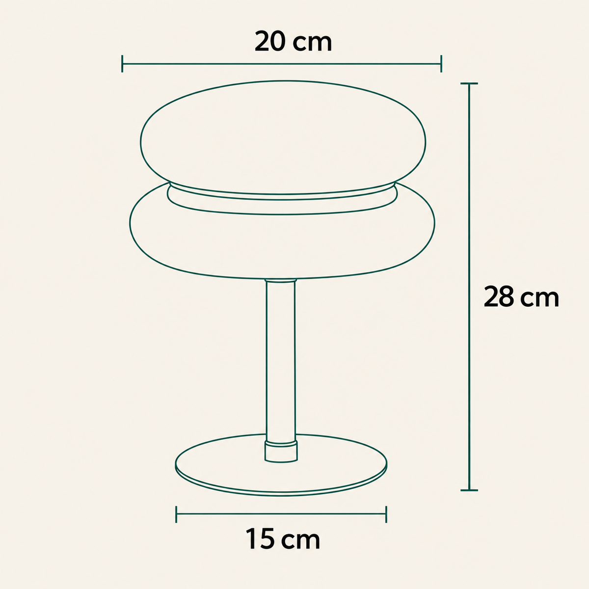 Bunte Glas-Pilzlampe – dimmbare Retro-Tischleuchte